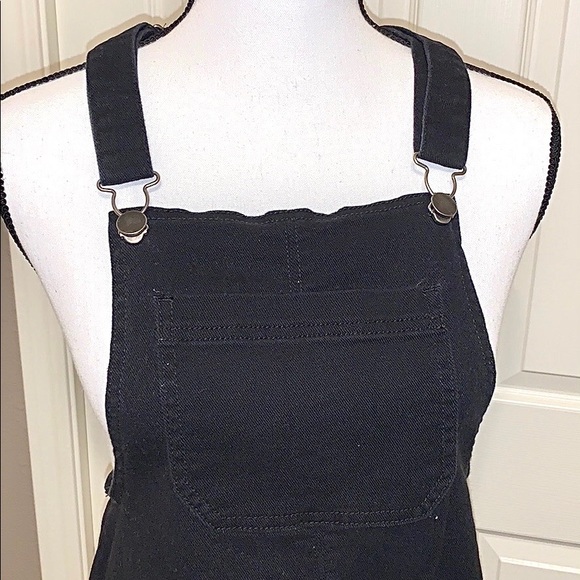 Black denim overall skirt - Picture 3 of 4